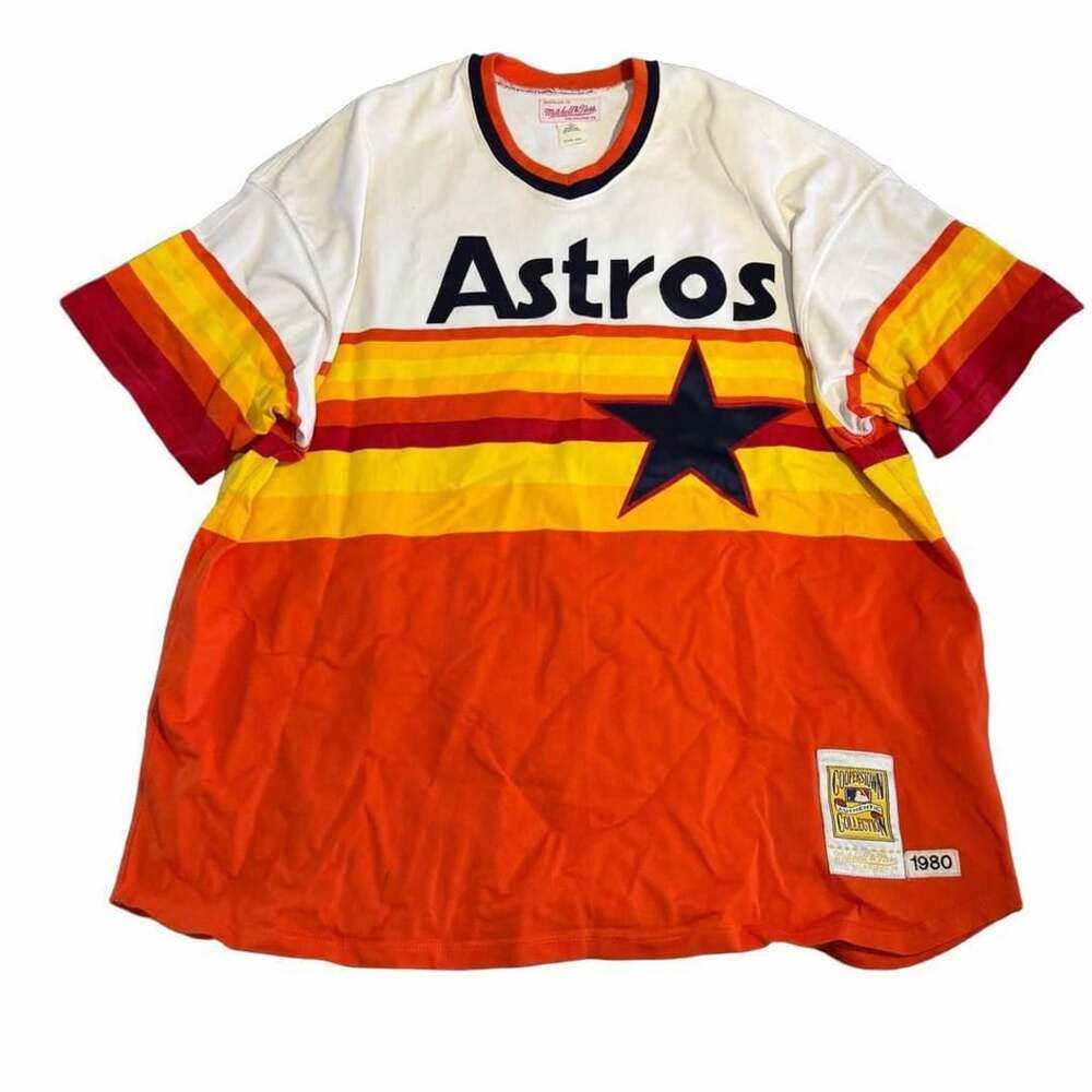 Mitchell & Ness Houston Astros 1980 Nolan Ryan Jersey Size 3xl Rainbow